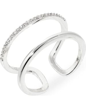 Nordstrom Rack Cubic Zirconia Open Double Row Ring - White