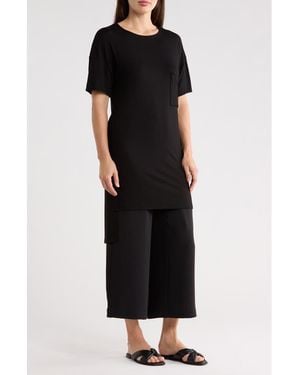 Go Couture High-Low Tunic Top - Black