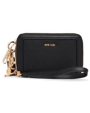 Anne Klein Double Zip Around Wallet - Black