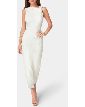 Bebe Twist Neck Sleeveless Body-Con Dress - White