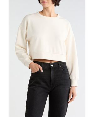 L'Agence Luvia Cropped Sweatshirt - White