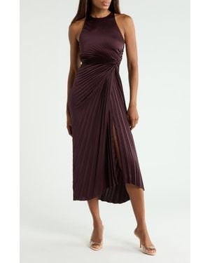 A.L.C. Reagan Asymmetric Pleat Dress - Red