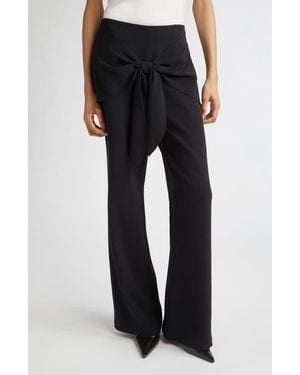 Cinq À Sept Lilas Tie Front Flare Leg Pants - Black