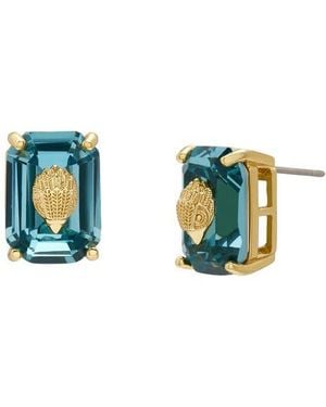 Kurt Geiger Emerald Cut Crystal Eagle's Head Stud Earrings - Blue