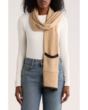 BCBGeneration Contrast Stitch Muffler Scarf - Blue
