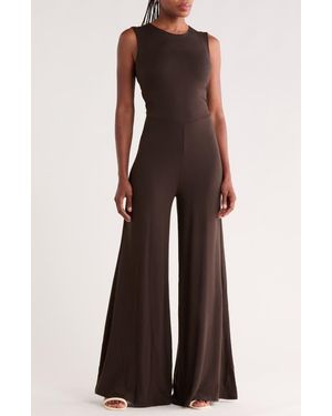 Go Couture Sleeveless Wide Leg Jumpsuit - Multicolor