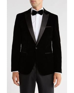 Tom Baine Peak Lapel Velvet Dinner Jacket - Black