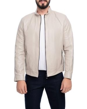 VELLAPAIS Smooth Leather Jacket - Natural