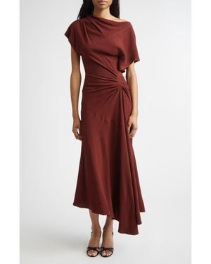 A.L.C. Dena Ruched Off The Shoulder Gown - Red