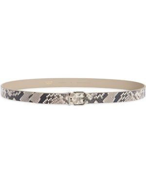 Vince Snake Embossed Leather Belt - Multicolor