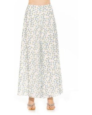 Alexia Admor Floral Chiffon Wide-Leg Pants - White