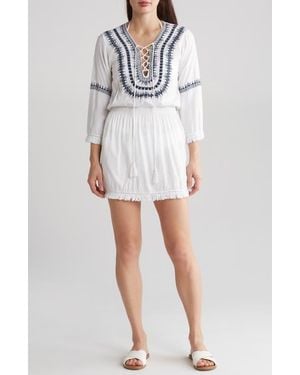 Boho Me Embroidered Cover-Up Dress - White