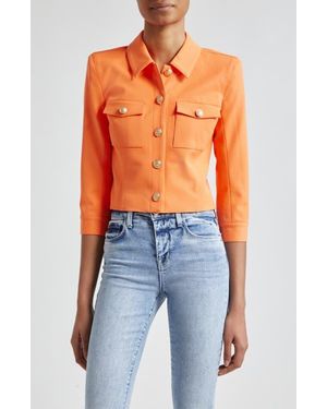 L'Agence Kumi Fitted Crop Jacket - Blue