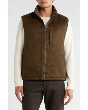 Rainforest Edgewood Fleece Lined Faux Suede Vest - Brown