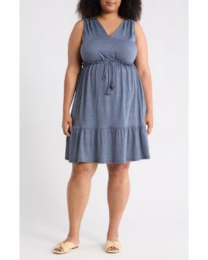 Max Studio Sleeveless Tiered Dress - Blue