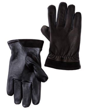 UGG Faux Fur Lined Captain Pieced Leather Glove - Black