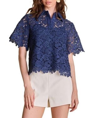 Endless Rose High Waist Pleated Linen Blend Shorts - Blue