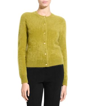 Theory Brushed Cashmere Cardigan - Yellow