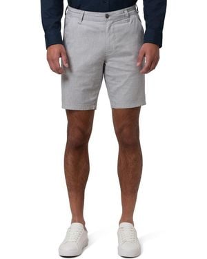 Mavi Noah Flat Front Stretch Cotton & Linen Shorts - Blue