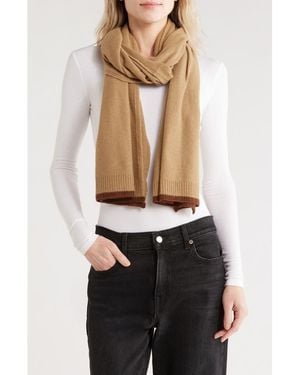 Portolano Colorblock Cashmere Scarf - Black