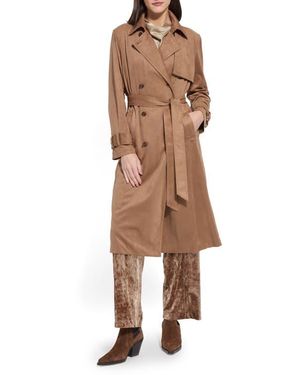 Lyssé Agatha Faux Suede Trench Coat - Natural