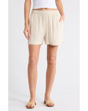 Caslon Cotton Gauze Shorts - Natural