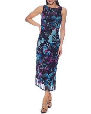 Bebe Sleeveless Mesh Dress - Blue