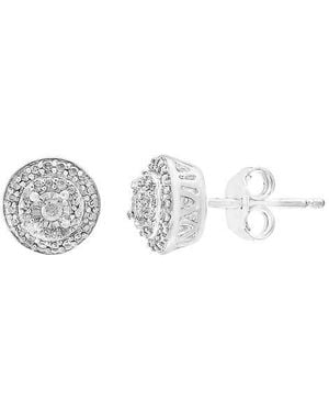 Effy Sterling Diamond Stud Earrings - Metallic