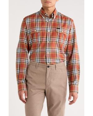 Barbour Singsby Thermo Plaid Button-Down Shirt - Red