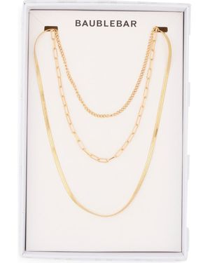 BaubleBar Rush Layered Chain Necklace - White