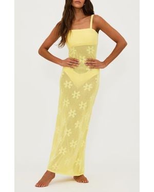 Beach Riot Conrad Sheer Cover-Up Maxi Dress - Yellow