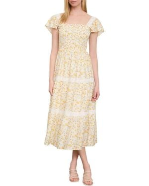 AUGUST SKY Tiered Midi Dress - Natural