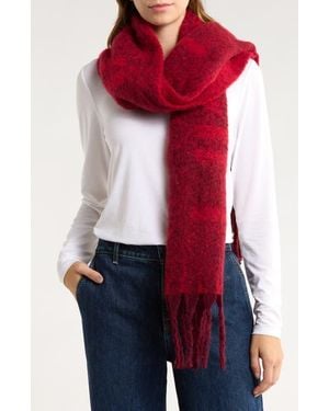 Calvin Klein Logo Tweed Scarf - Red