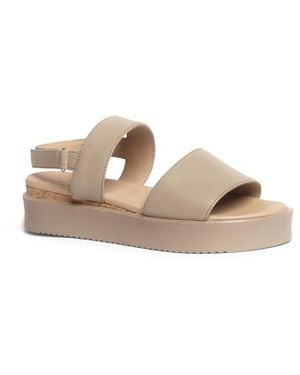 Anthony Veer Slingback Platform Leather Sandals - Gray