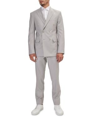 Ron Tomson Double Breasted Suit - Gray