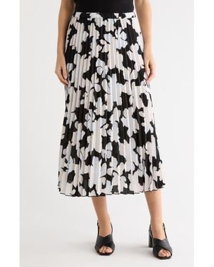 Nordstrom Rack Chiffon Pleated Midi Skirt - Black