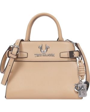 TRUE RELIGION Beckham Faux Leather Belted Tote - Natural