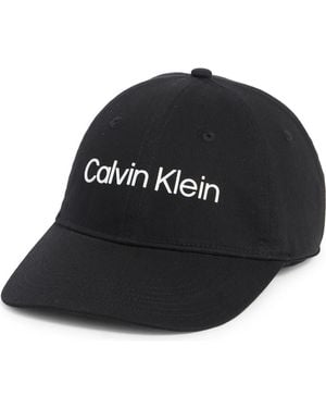 Calvin Klein Rubberized Logo Baseball Cap - Black