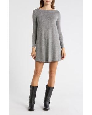 Go Couture Long Sleeve Sweater Dress - Gray