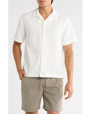 Cactus Man Texture Knit Camp Shirt - White