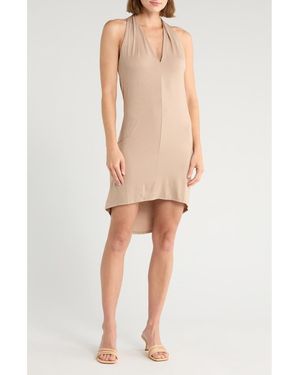 Go Couture High-Low Shift Dress - Natural