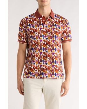 Bugatchi Abstract Pima Cotton Polo - Red