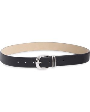 Nine West 32Mm Saffiano Keeper Belt - Black
