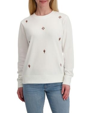 Lucky Brand Embroidered Crewneck Sweatshirt - Gray