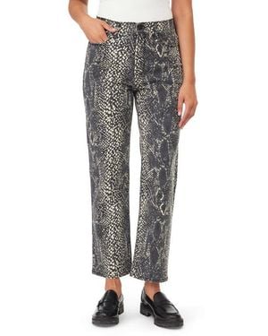 Kensie High Rise Slim Straight Crop Jean - Black