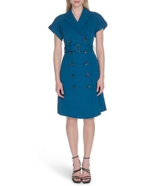 Calvin Klein Double Breasted Sheath Dress - Blue