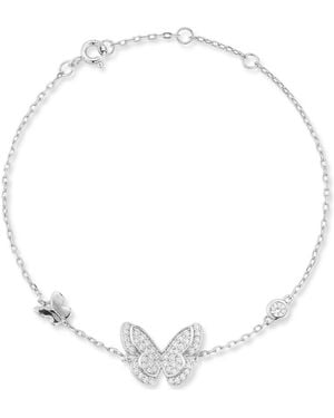 Glaze Jewelry Cubic Zirconia Butterfly Line Bracelet - White