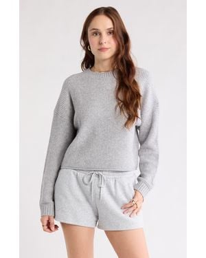 Abound Cozy Crew Pullover Sweater - White