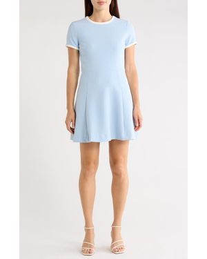 French Connection Ringer Trim Skater Minidress - Blue