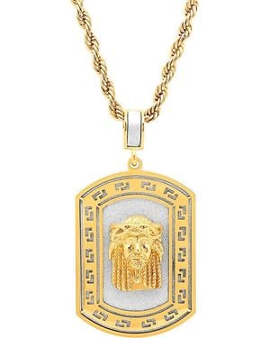 Steeltime Jesus Dog Tag Pendant Necklace - Metallic